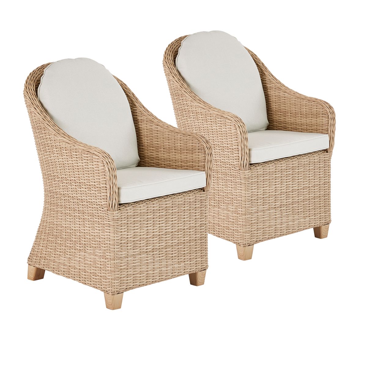 Naterial Fotel  ogrodowy Medena 2 szt. aluminium rattan