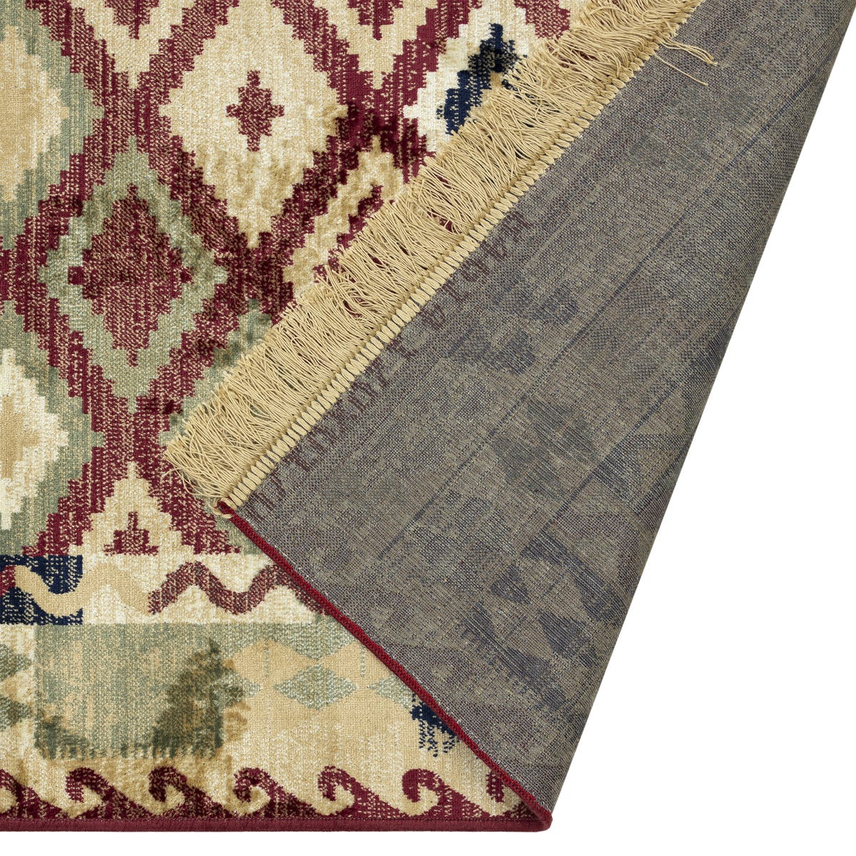 Dywan z frędzlami Teheran Kilim beżowo-czerwony 120 x 170 cm