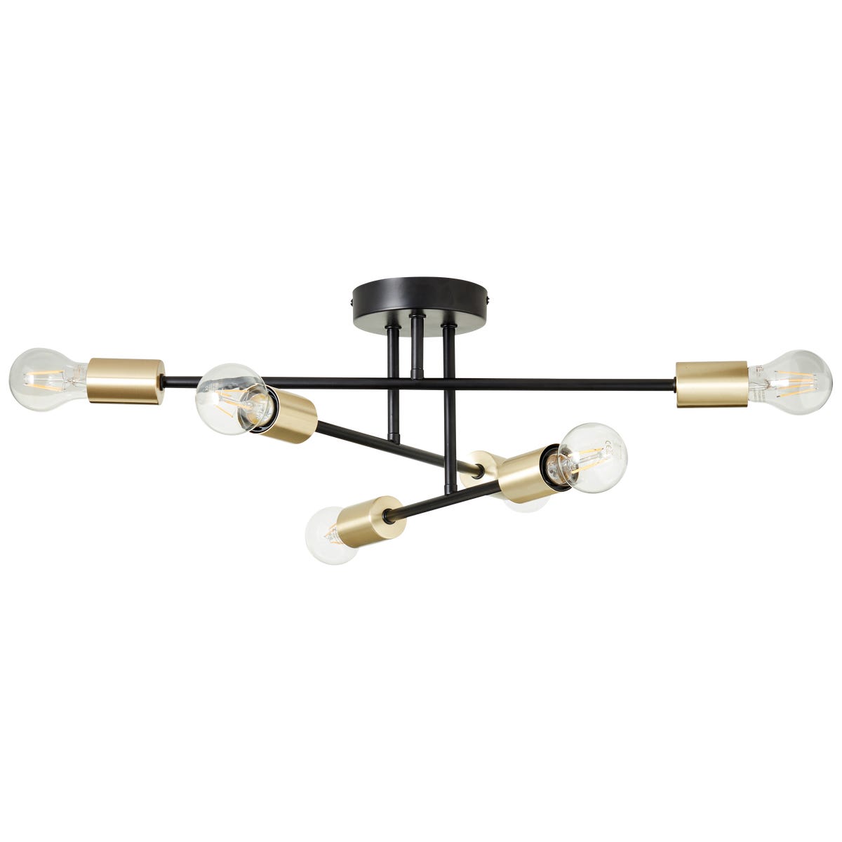 Lampa sufitowa Lina czarno-złota 6 x E27 Inspire