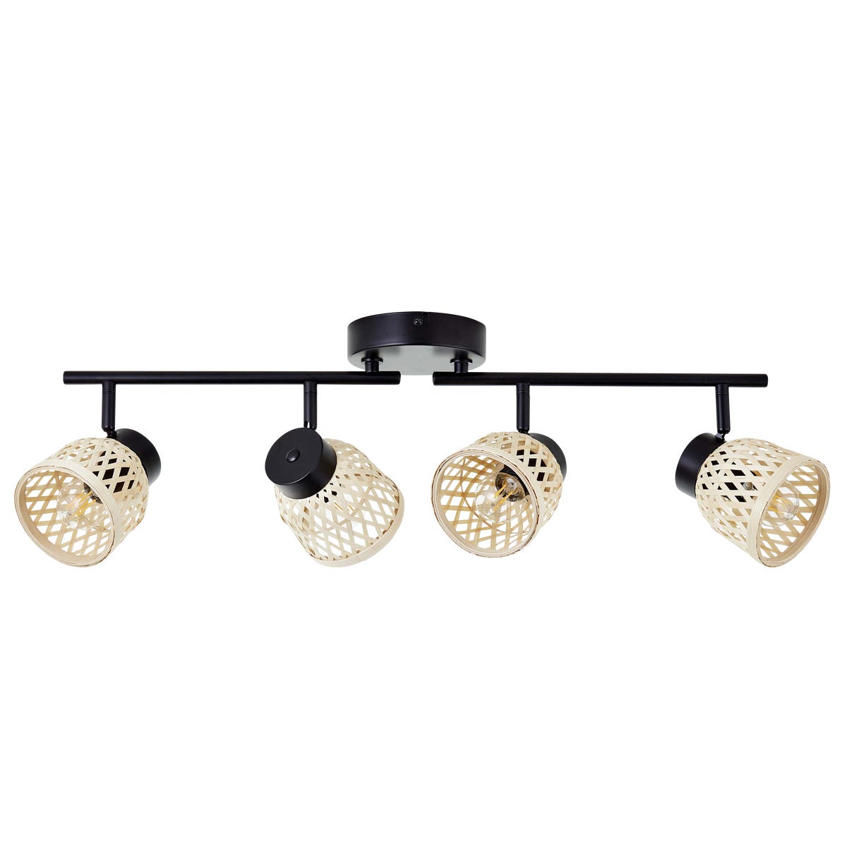 Listwa reflektorowa Ninon czarna bambus 4 x E14 Inspire
