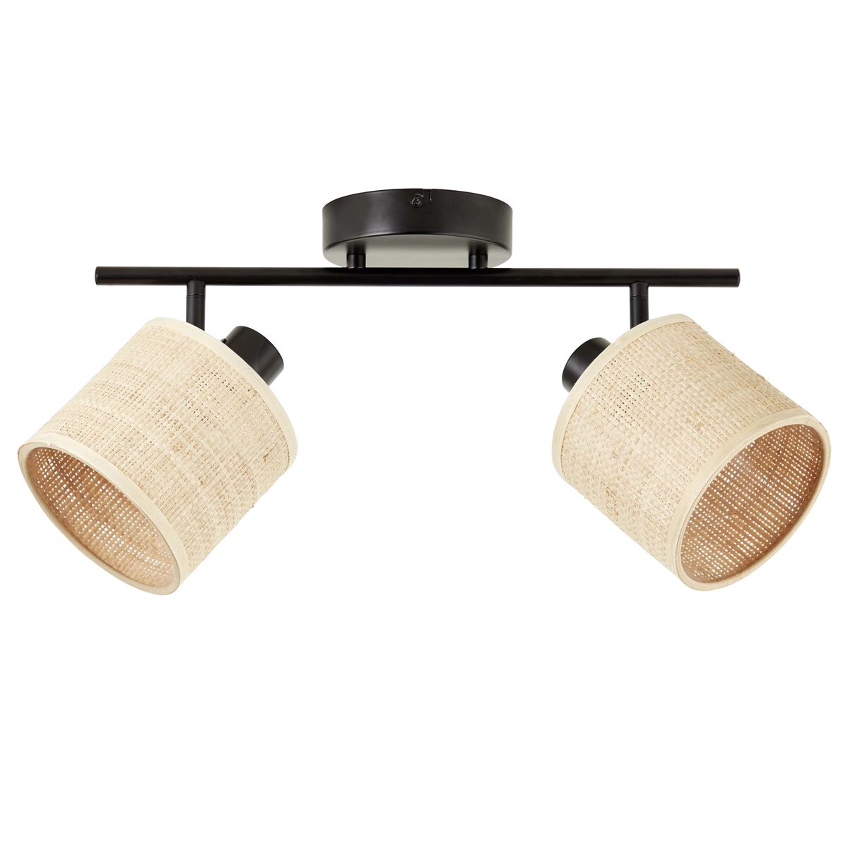 Listwa reflektorowa Carvi czarna raffia 2 x E14 Inspire