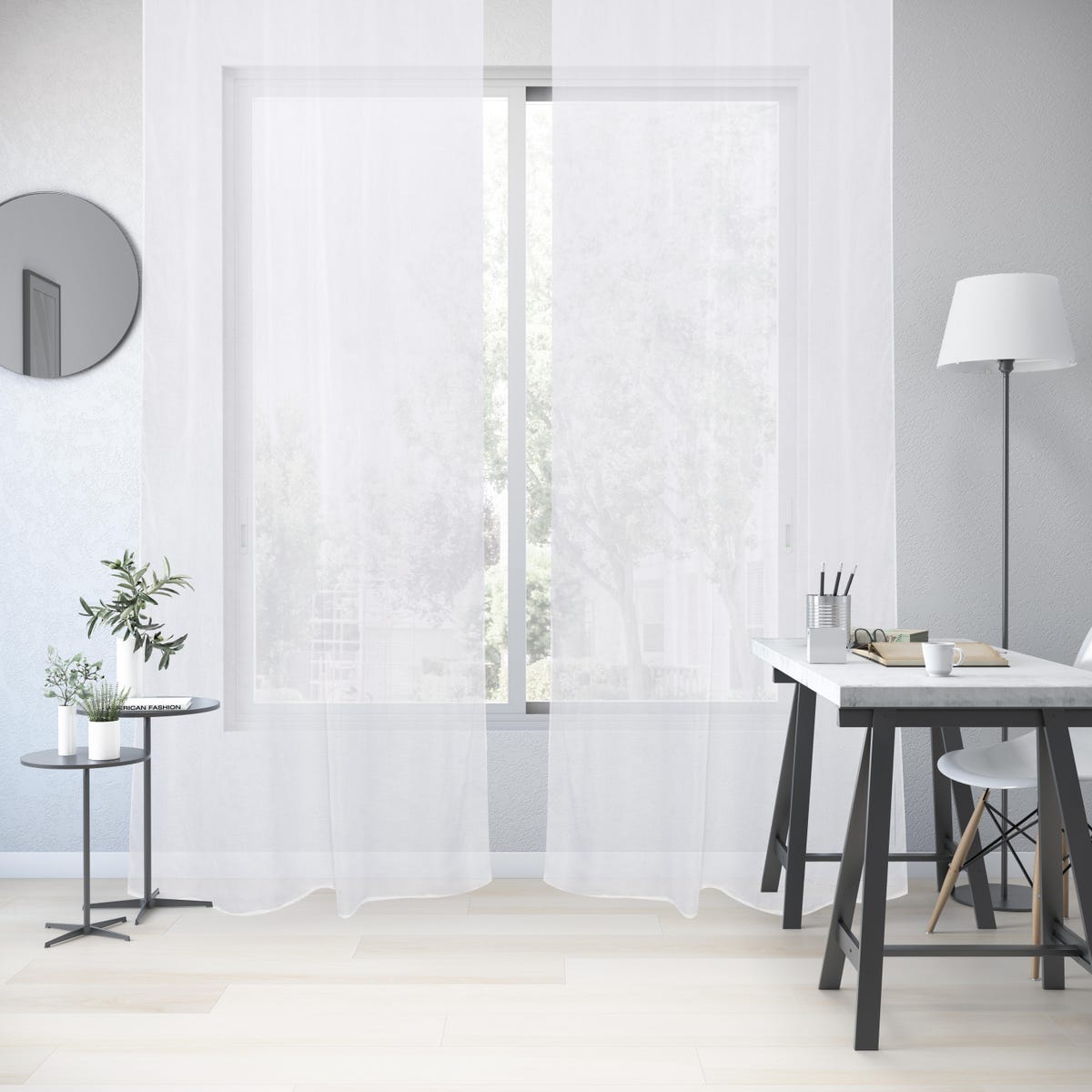 Firana na taśmie Deryl 200 x 280 cm biała Inspire