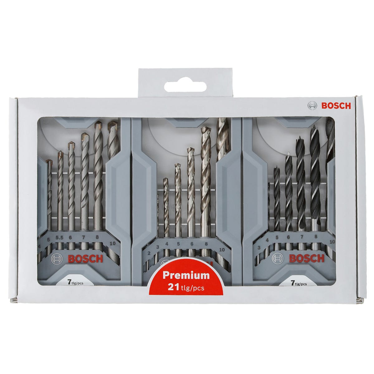 Zestaw wierteł do drewna, metalu, betonu SDS Plus 21 sztuk Premium BOSCH