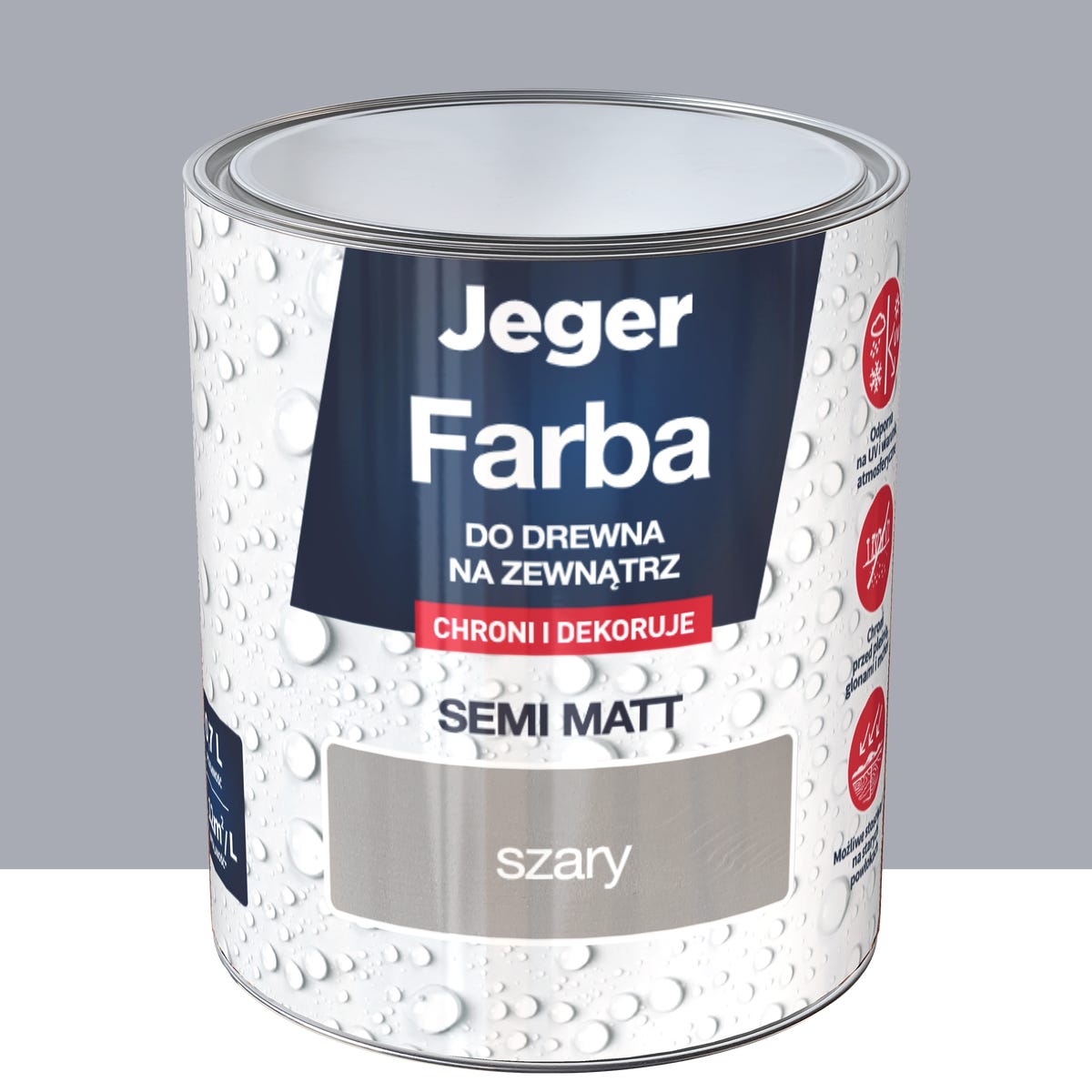 Jeger Farba do drewna na zewnątrz do ochrony i dekoracji Szary 0.7 litra