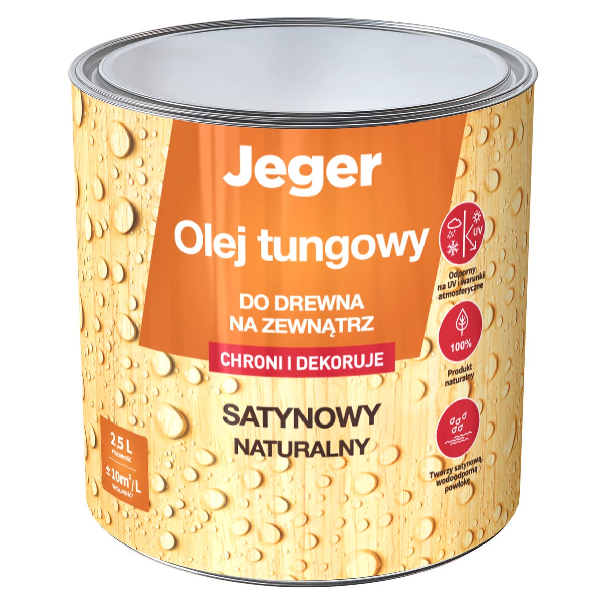 Olej tungowy satynowy naturalny 2.5 l Jeger