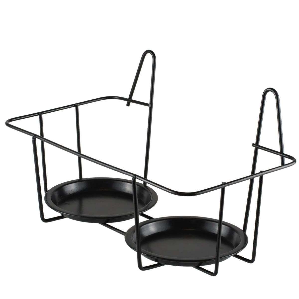 Kwietnik wiszący podwójny 34x34x18.5cm metalowy czarny