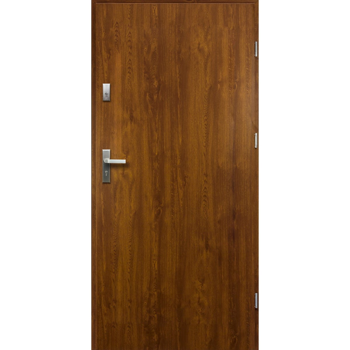 Isoxa Drzwi zewnętrzne stalowe wejściowe Andromeda 68 złoty dąb 80 prawe