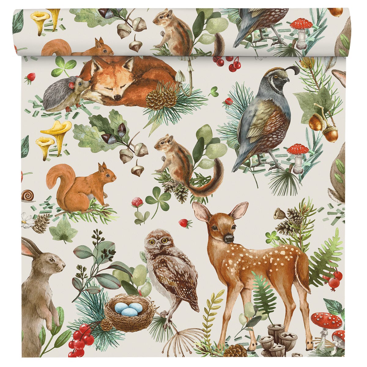 Tapeta dziecięca Leśne Zwierzęta flizelinowa