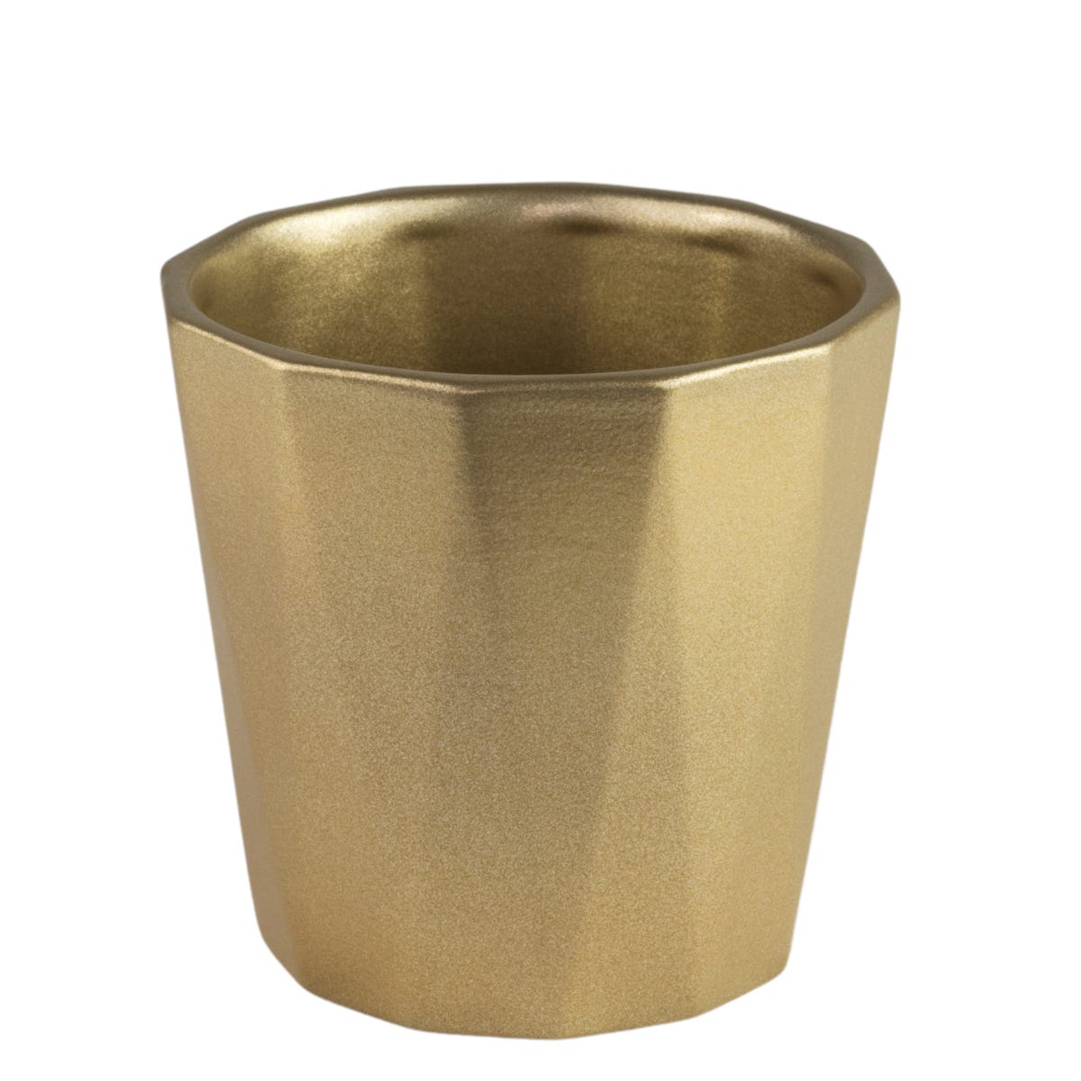 Osłonka doniczki ceramiczna Flores 10.5cm złota