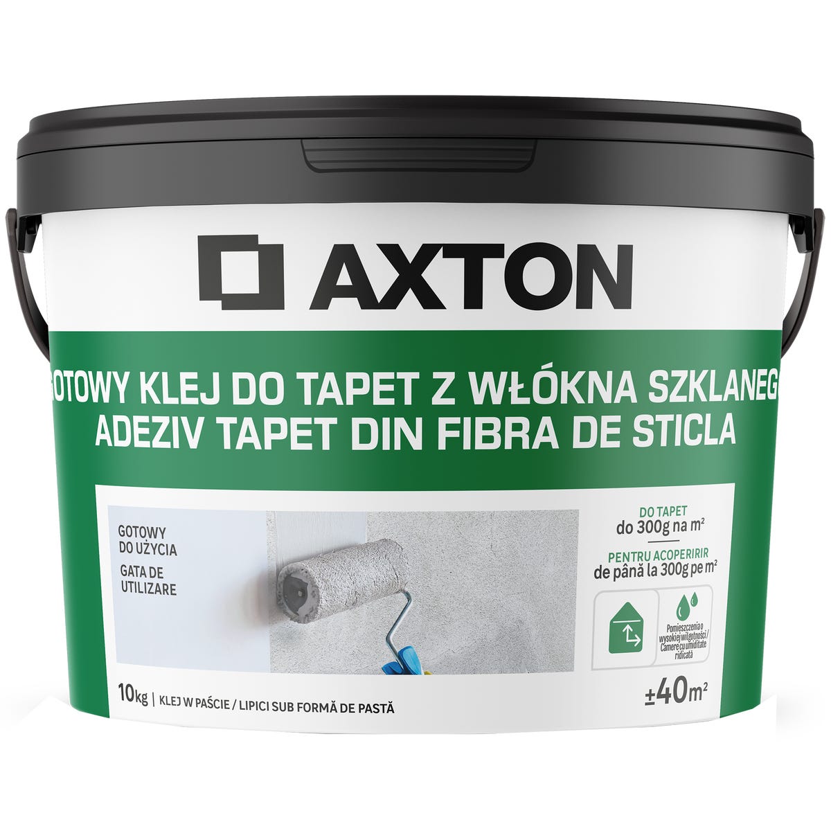 Gotowy klej do tapet z włókna szklanego 10 kg Axton