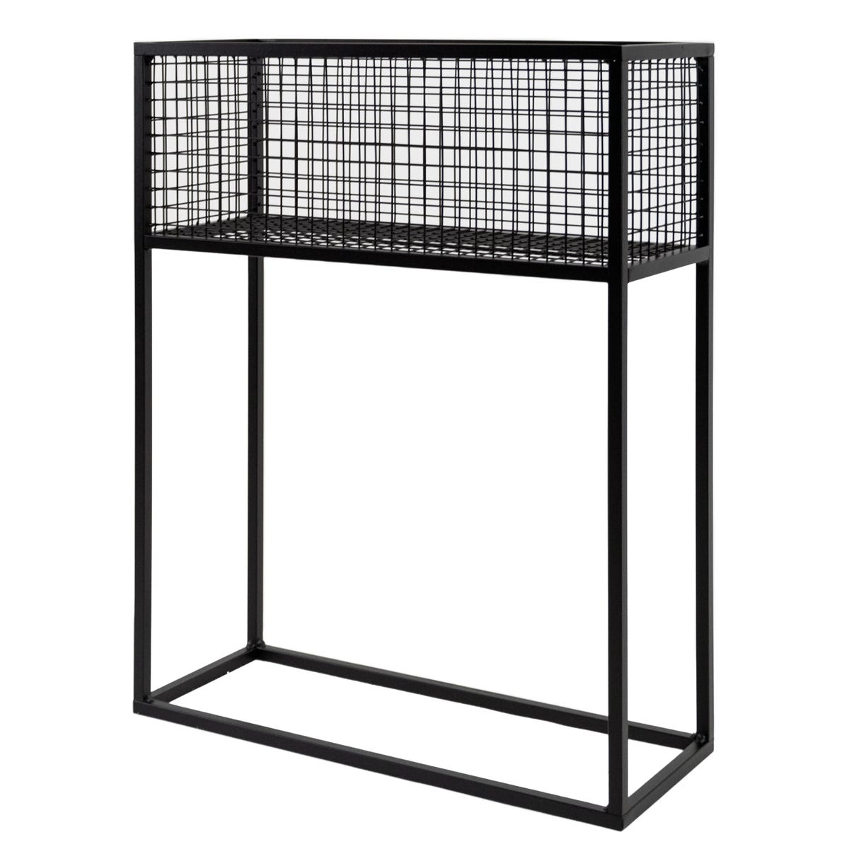 Kwietnik osłonka stojak Dax 60x23x75cm czarny metalowy