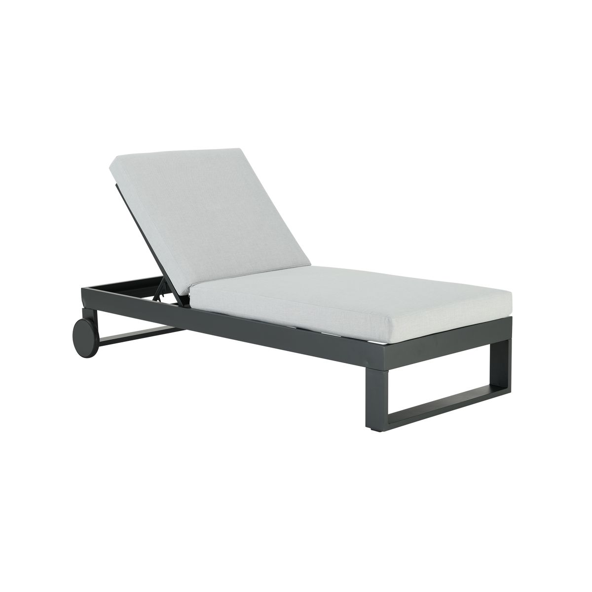 Naterial Leżak ogrodowy na kółkach Athena aluminiowy