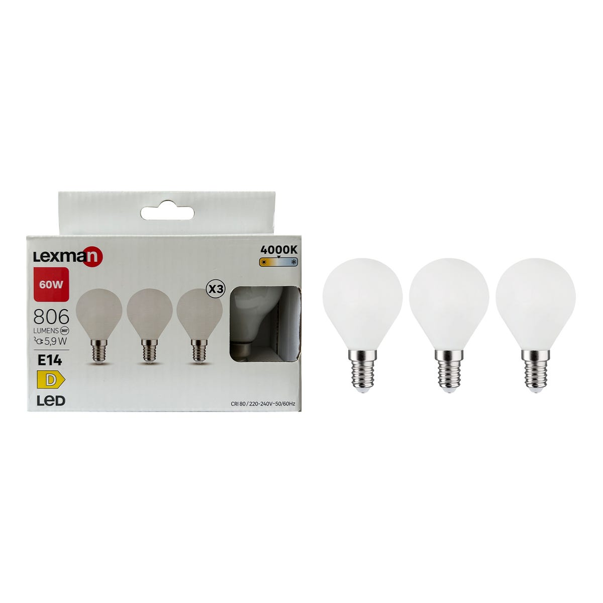 Żarówka LED E14 3 szt. 5,9 W 806 lm Neutralna biel Lexman