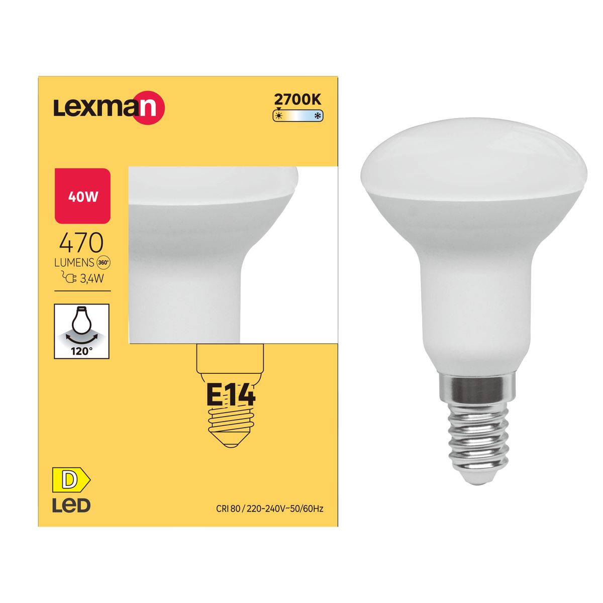 Żarówka LED E14 3,4 W 470 lm Ciepła biel Lexman