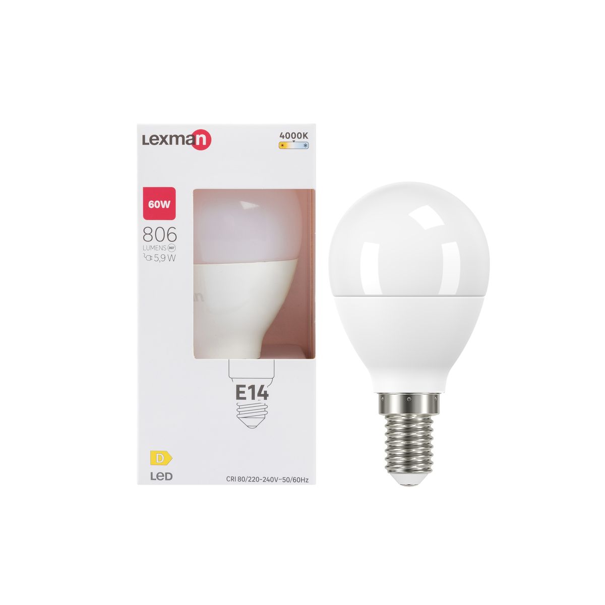 Żarówka LED E14 5,9 W 806 lm Neutralna biel Lexman