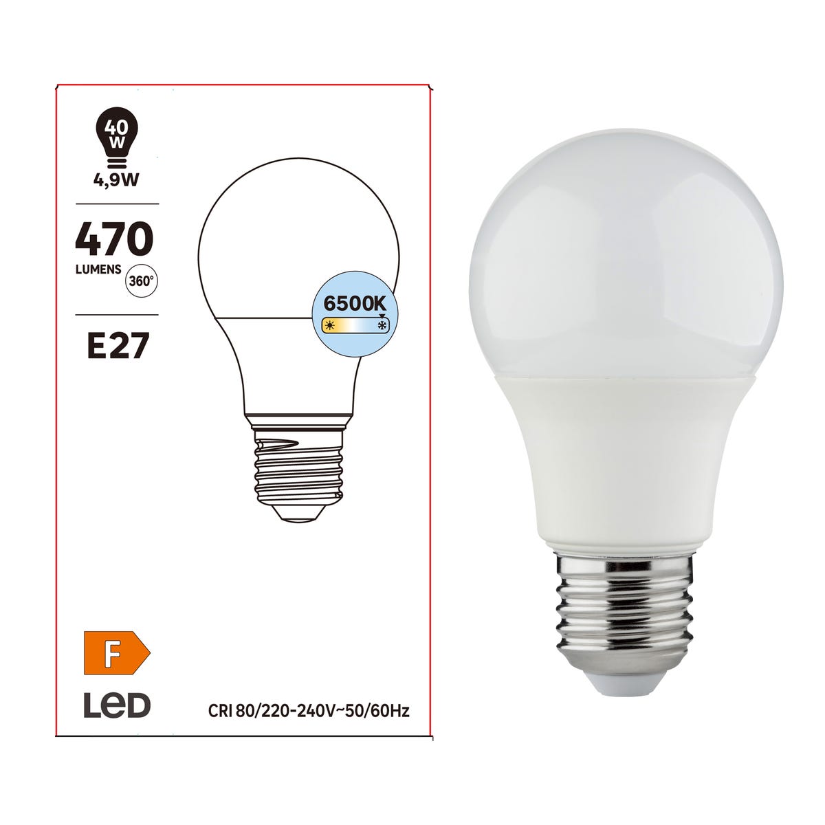 Żarówka LED E27 4,9 W 470 lm Zimna biel Lexman