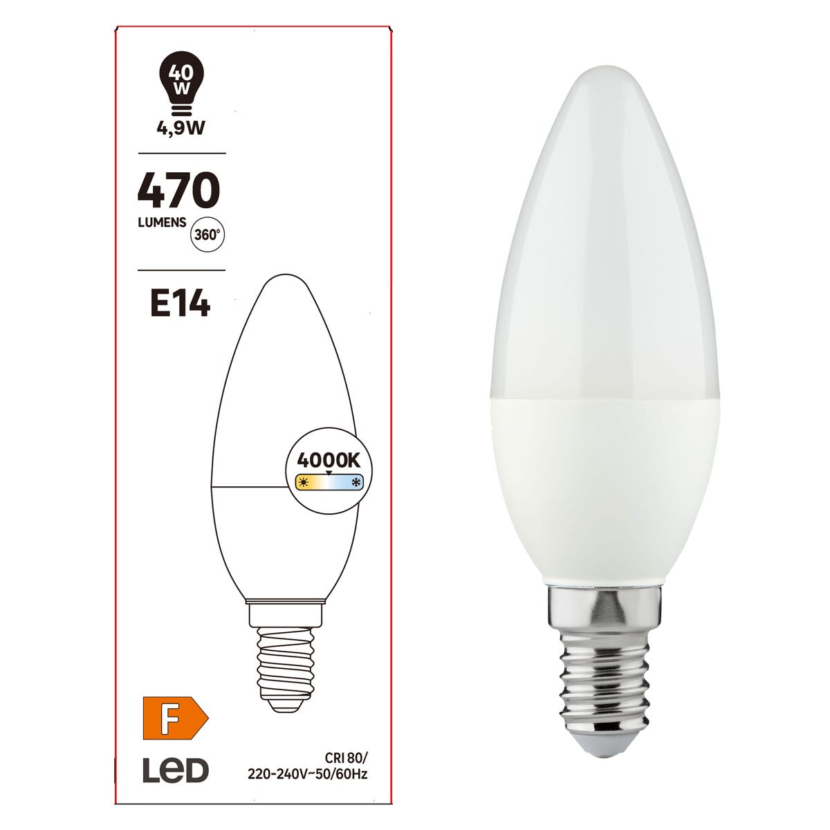 Żarówka LED E14 4,9 W 470 lm Neutralna biel Lexman