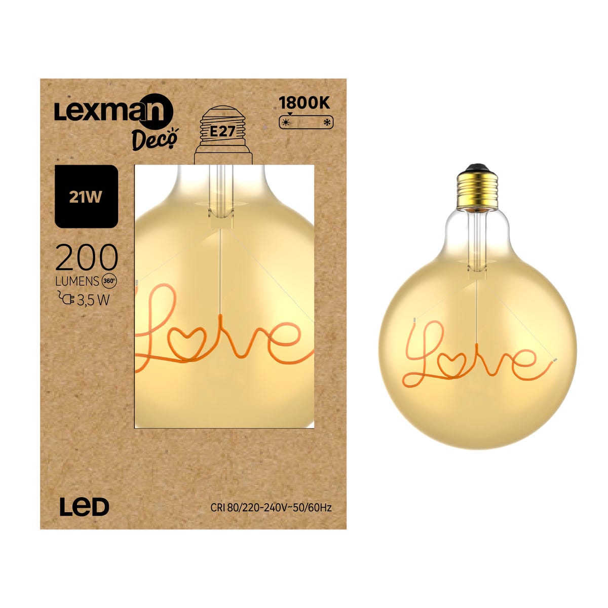 Żarówka dekoracyjna LED Love E27 3,5 W 200 lm Lexman