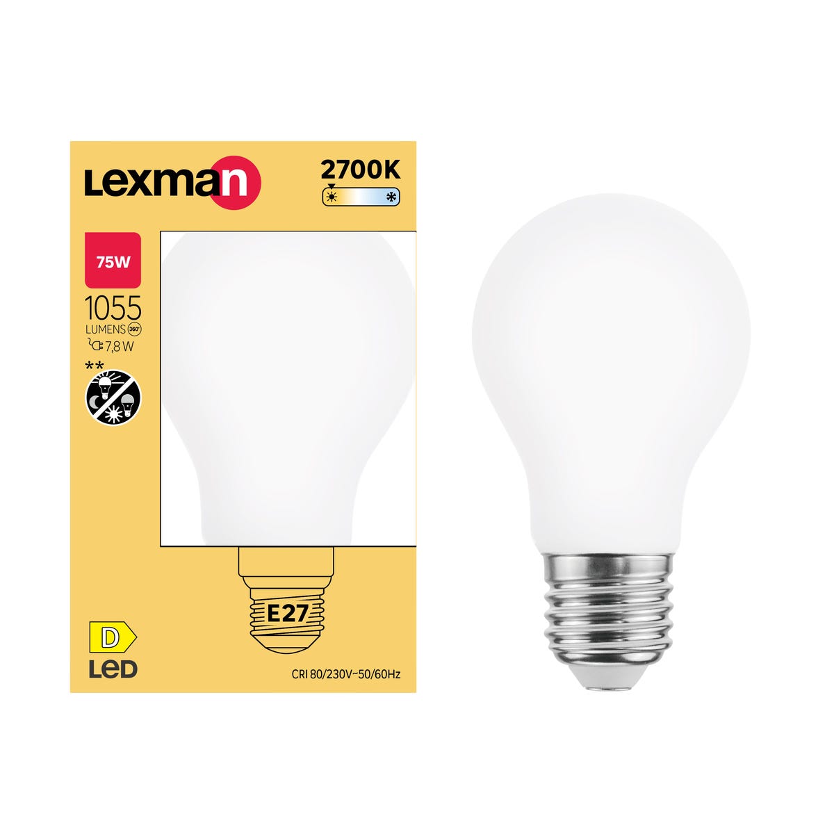 Żarówka LED E27 7,8 W 1055 lm Ciepła biel Lexman
