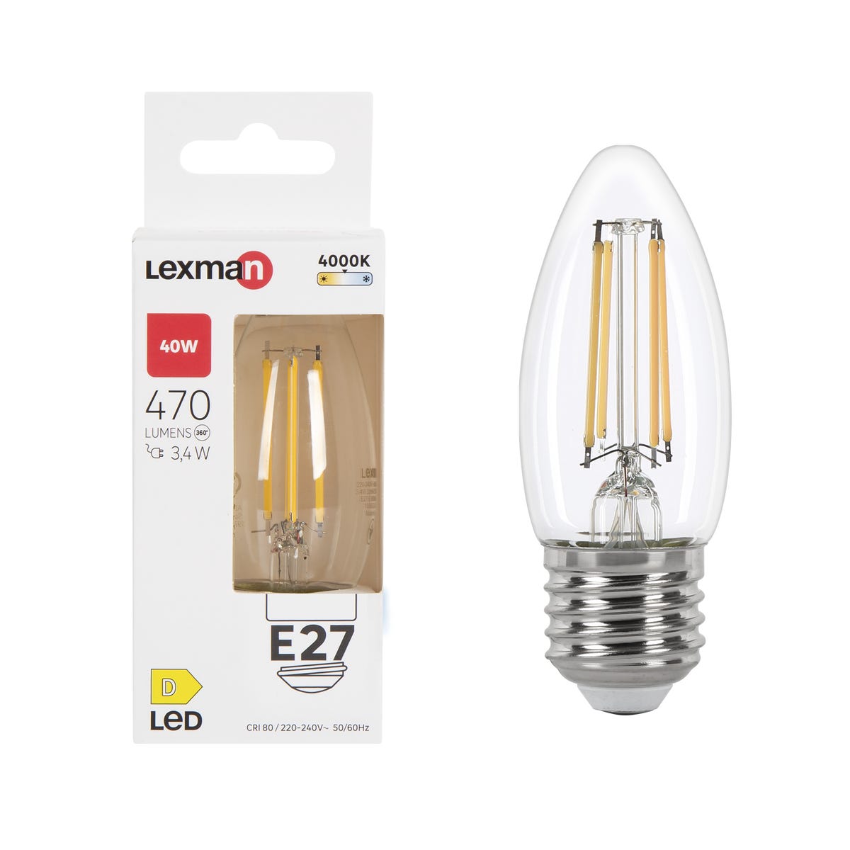 Żarówka LED E27 3.4 W 470 lm Neutralna biel Lexman