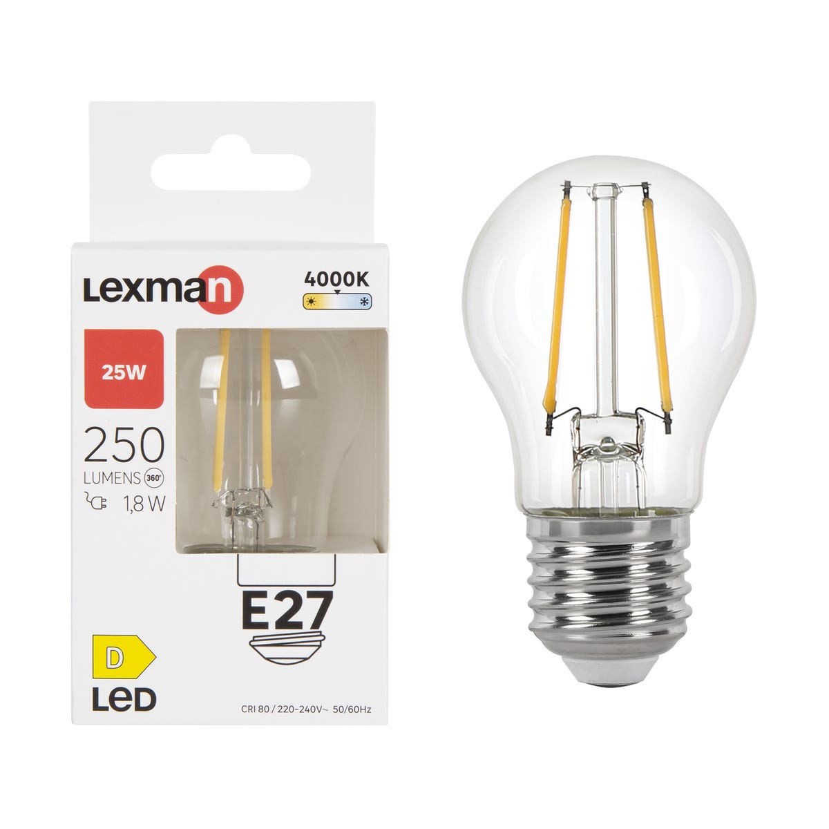 Żarówka LED E27 1.8 W 250 lm Neutralna biel Lexman