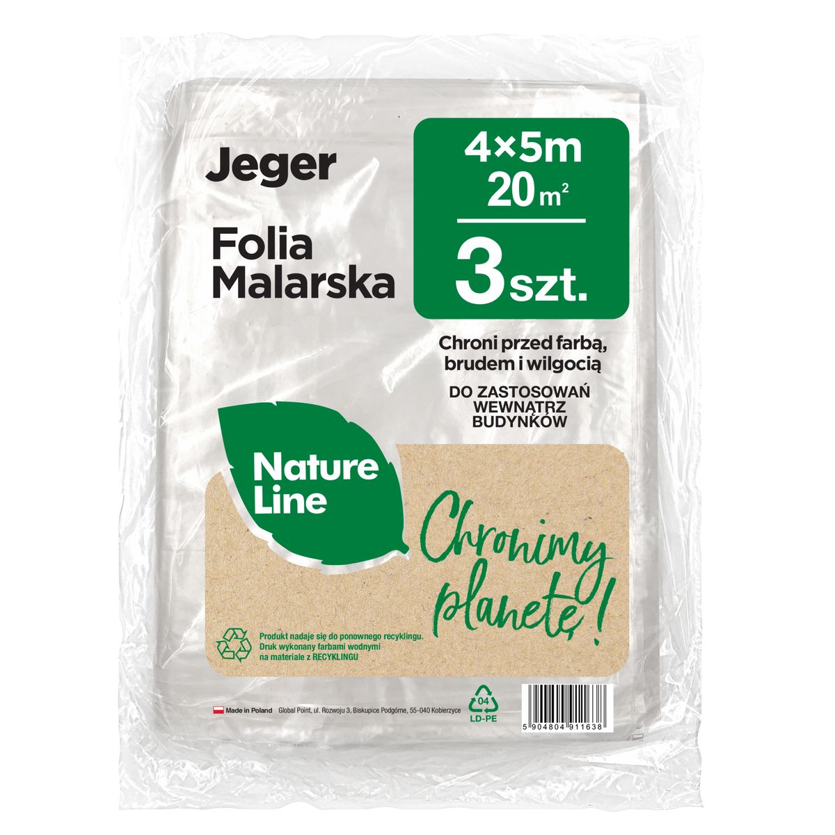 Folia malarska 5 x 4 m 3 szt. Jeger