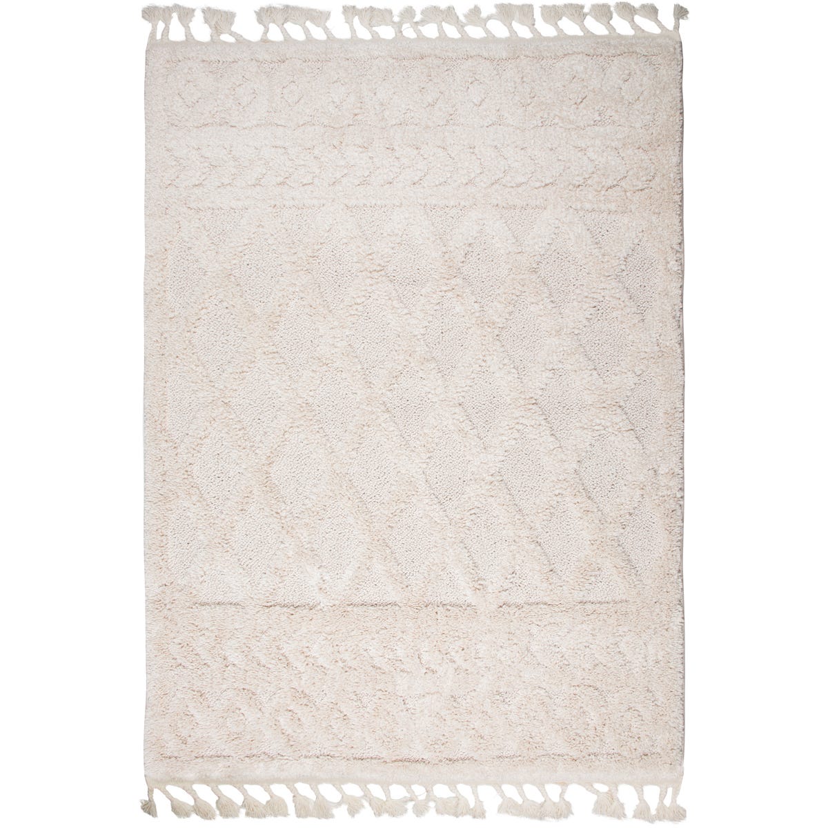 Dywan z frędzlami Cut&Loop Havana 376 beżowy 120 x 170 cm