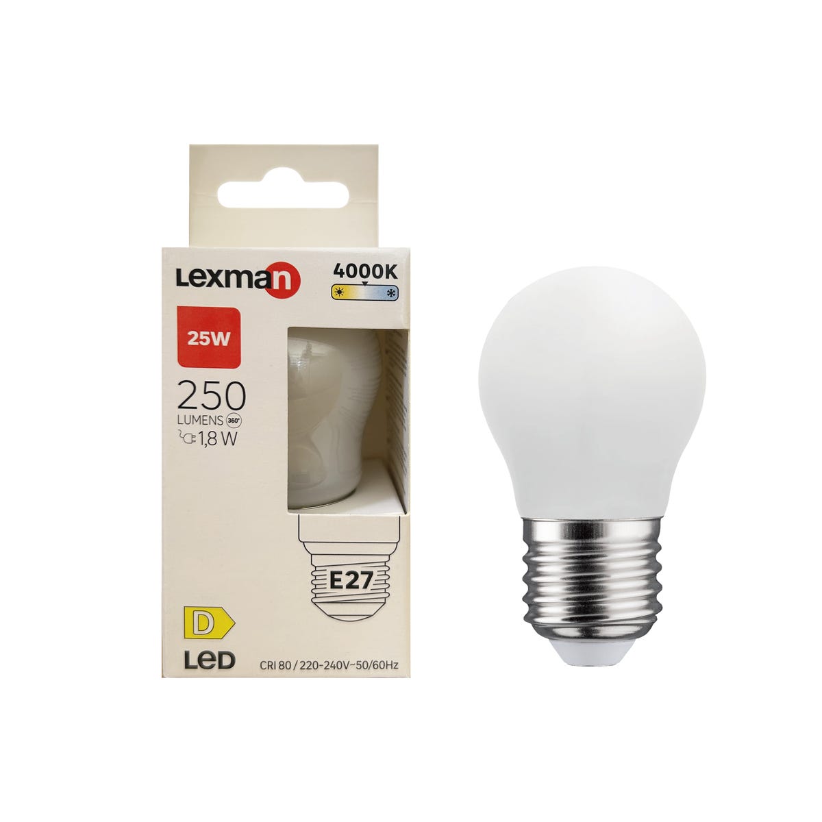 Żarówka LED E27 1,8 W 250 lm Neutralna biel Lexman
