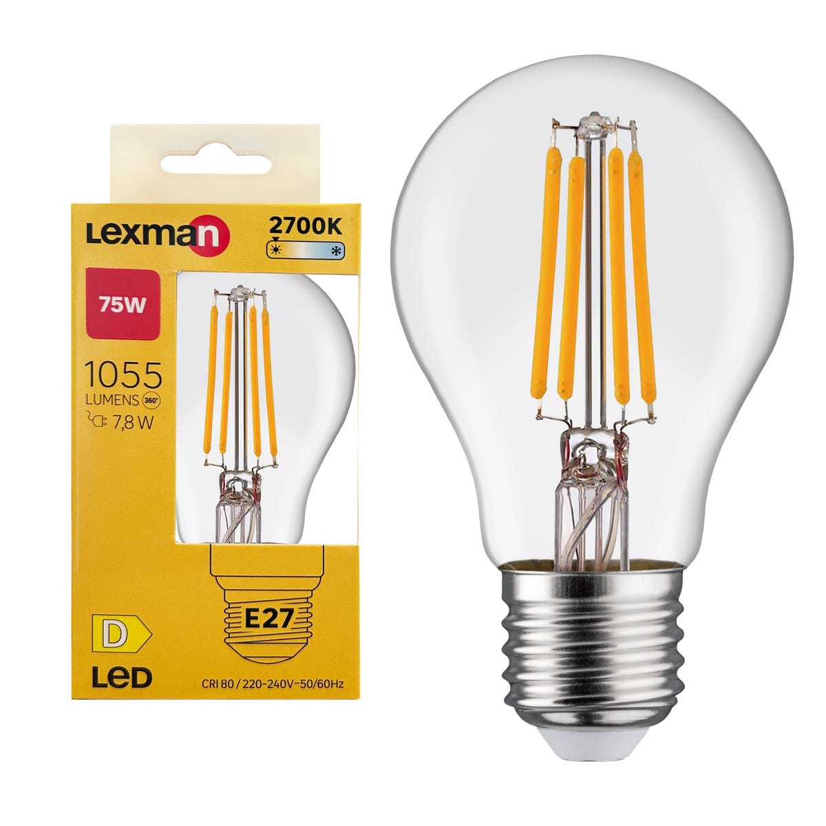 Żarówka LED E27 7,8 W 1055 lm Ciepła biel Lexman