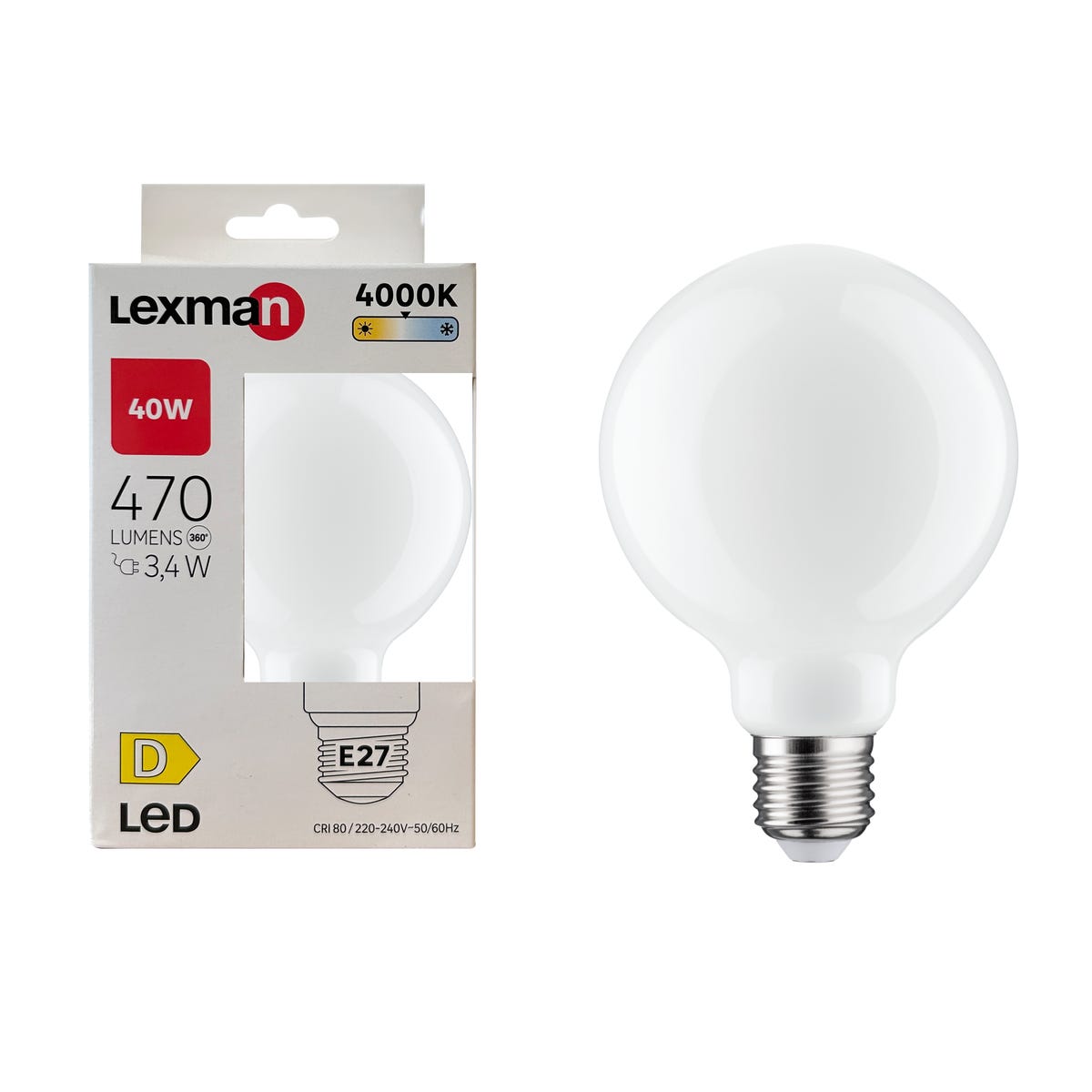 Żarówka LED E27 3,4 W 470 lm Neutralna biel Lexman