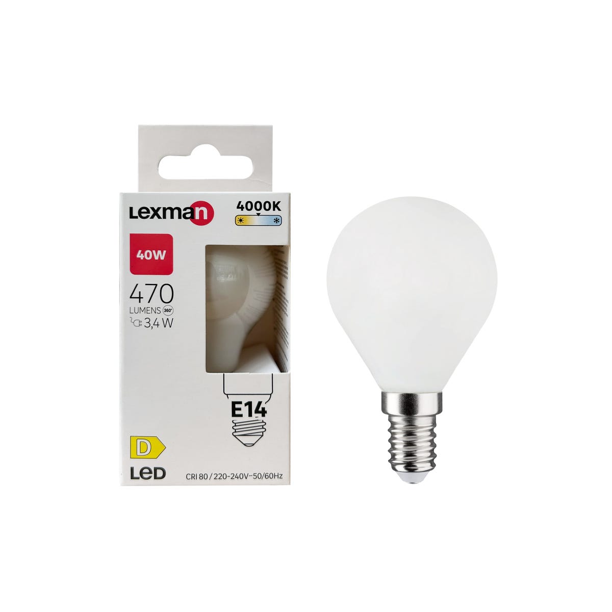 Żarówka LED E14 3,4 W 470 lm Neutralna biel Lexman