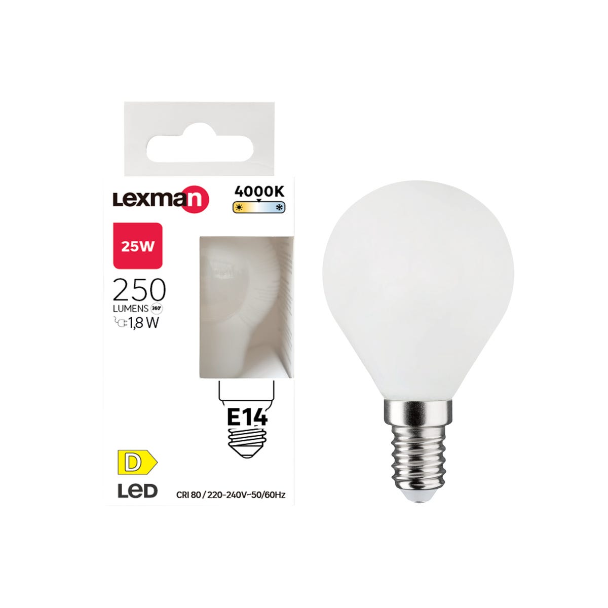Żarówka LED E14 1,8 W 250 lm Neutralna biel Lexman