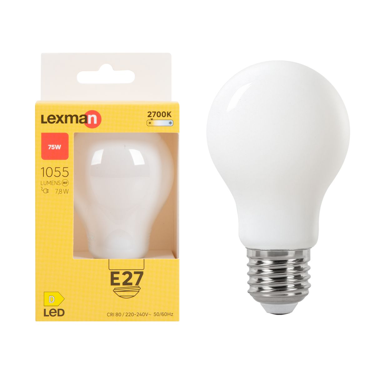 Żarówka LED E27 7,8 W 1055 lm Ciepła biel Lexman