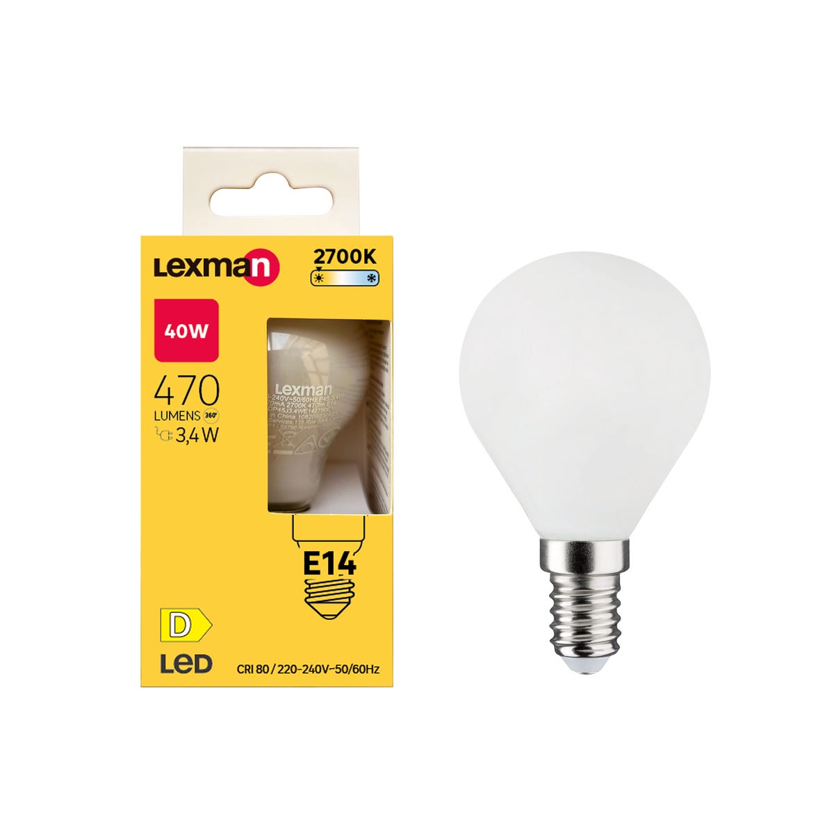 Żarówka LED E14 3,4 W 470 lm Ciepła biel Lexman
