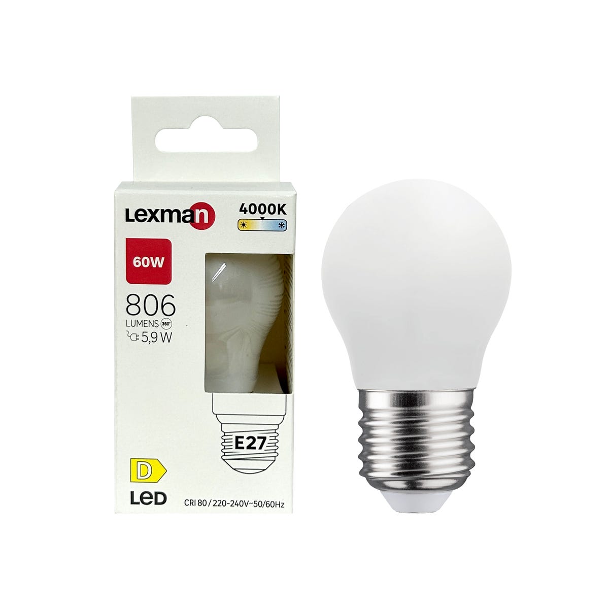 Żarówka LED E27 5,9 W 806 lm Neutralna biel Lexman
