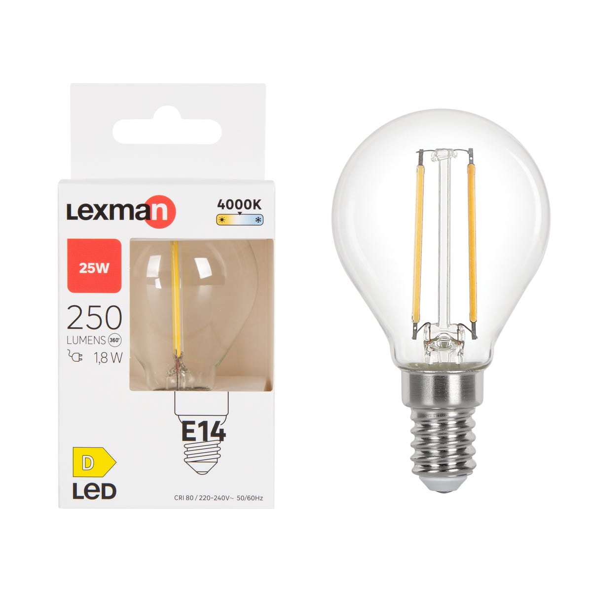 Żarówka LED E14 1,8 W 250 lm Neutralna biel Lexman