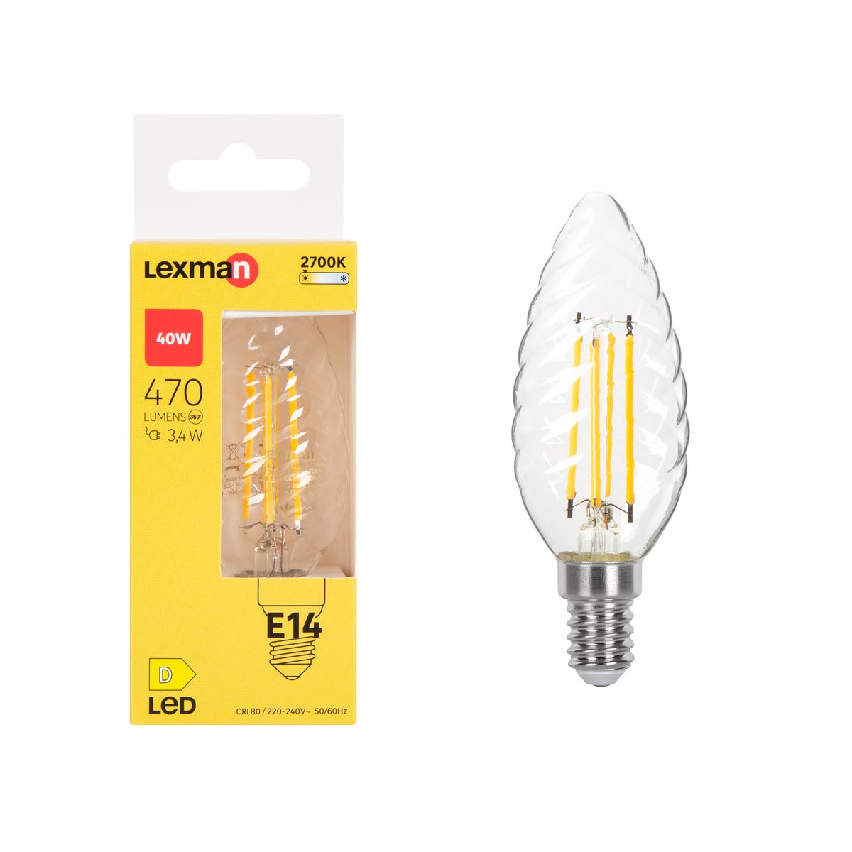 Żarówka LED E14 3,4 W 470 lm Ciepła biel Lexman