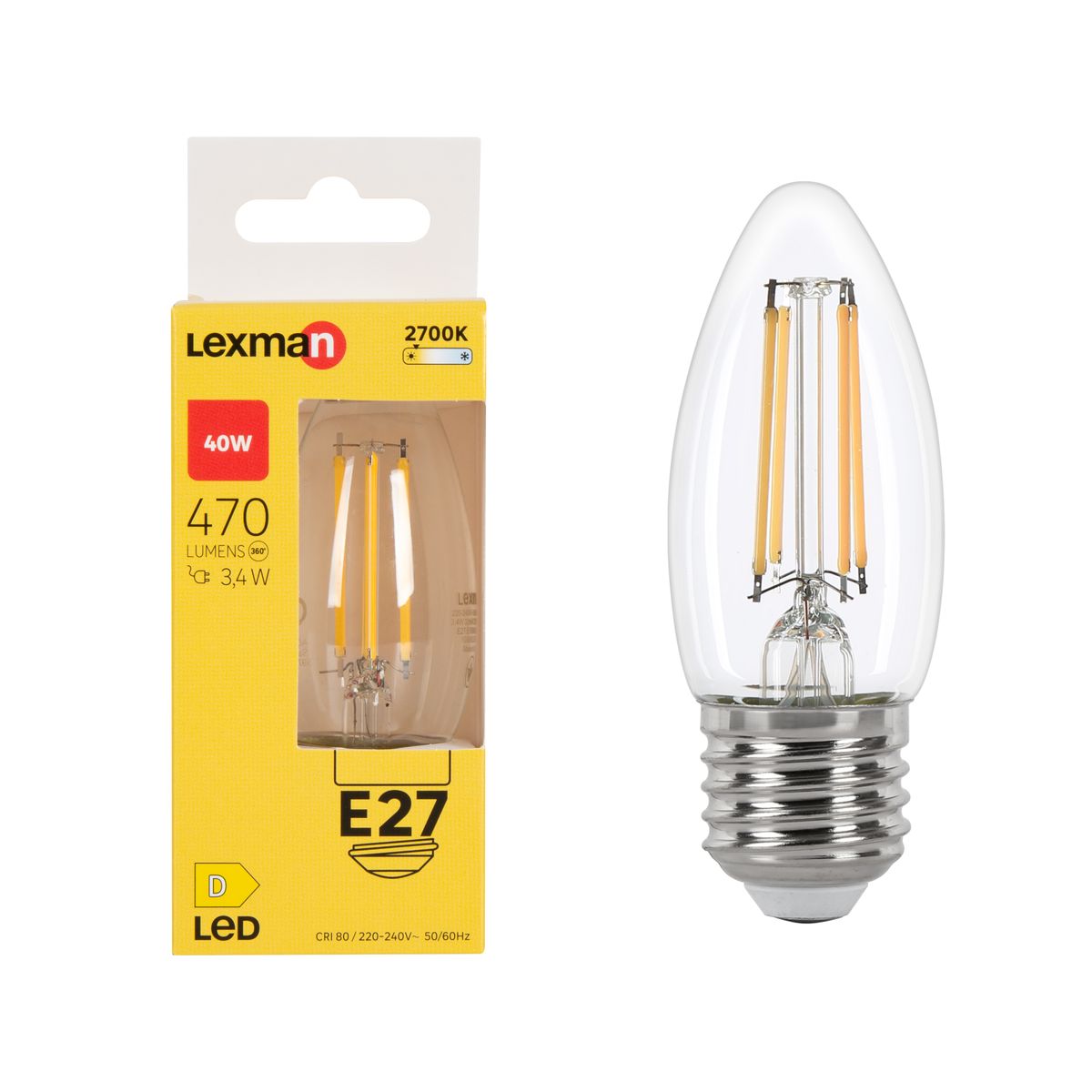 Żarówka LED E27 3,4 W 470 lm Ciepła biel Lexman