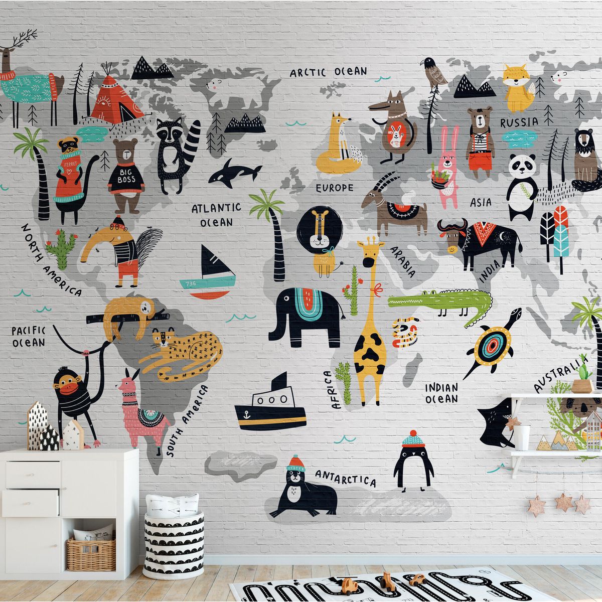 Tapeta panoramiczna dziecięca Metropolitain Stories Mapa 371 x 280 cm
