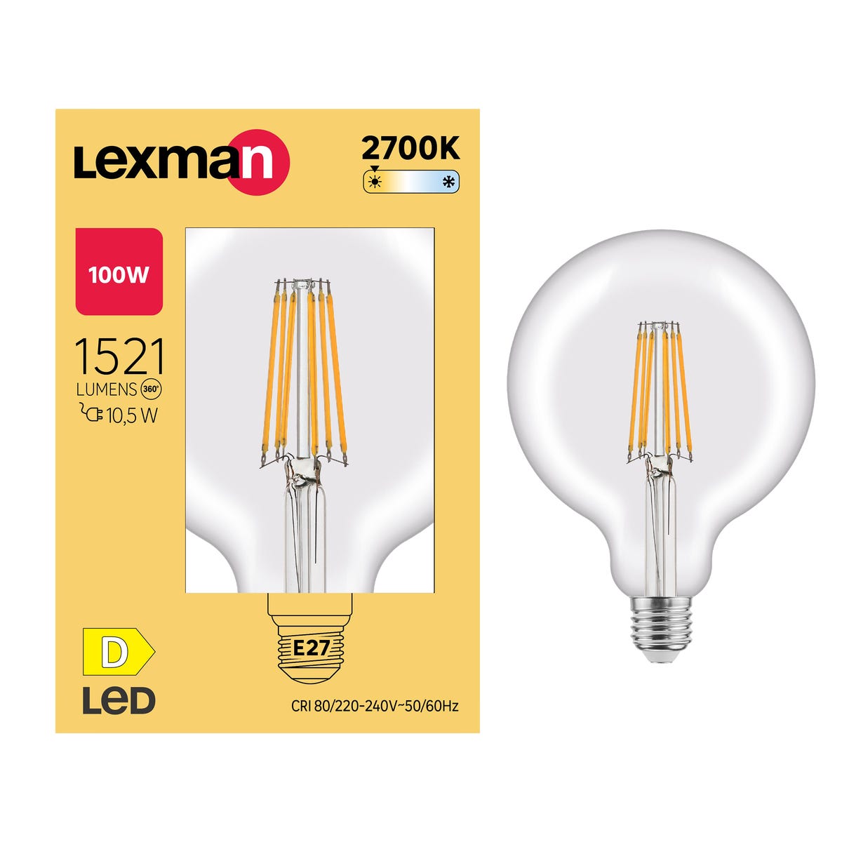 Żarówka LED E27 10,5 W 1521 lm Ciepła biel Lexman