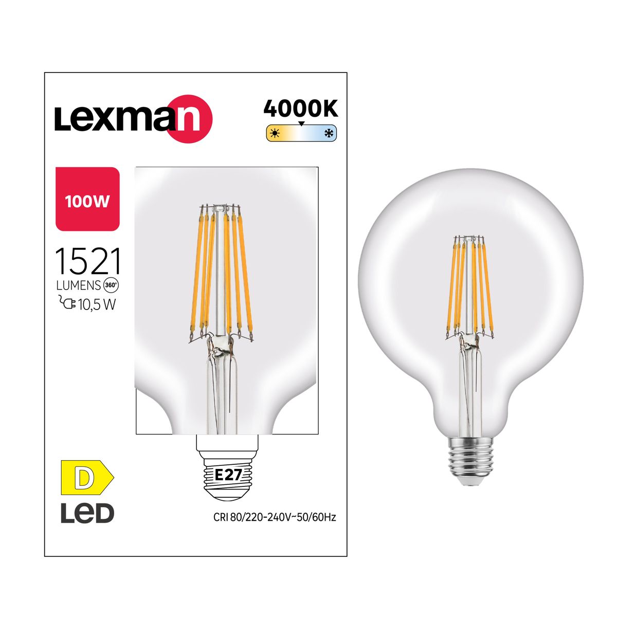 Żarówka LED E27 10,5 W 1521 lm Neutralna biel Lexman