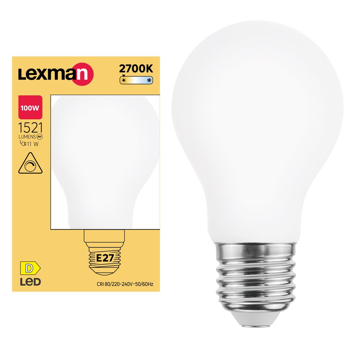 Żarówka LED E27 11 W 1521 lm Ciepła biel Lexman