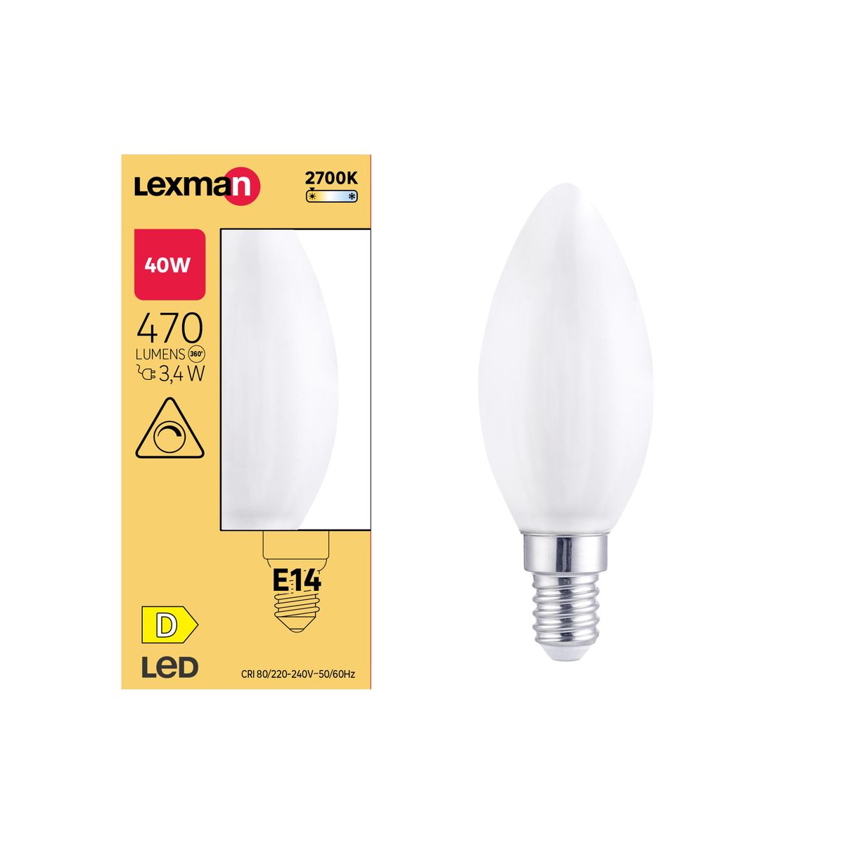 Żarówka LED E14 3,4 W 470 lm Ciepła biel Lexman