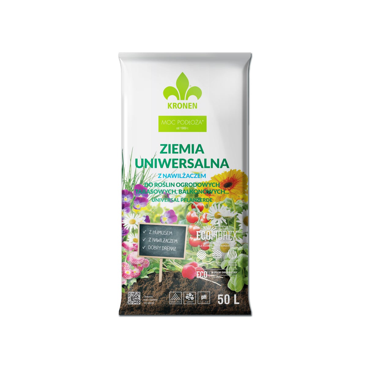 Ziemia uniwersalna 50l z nawilżaczem Kronen