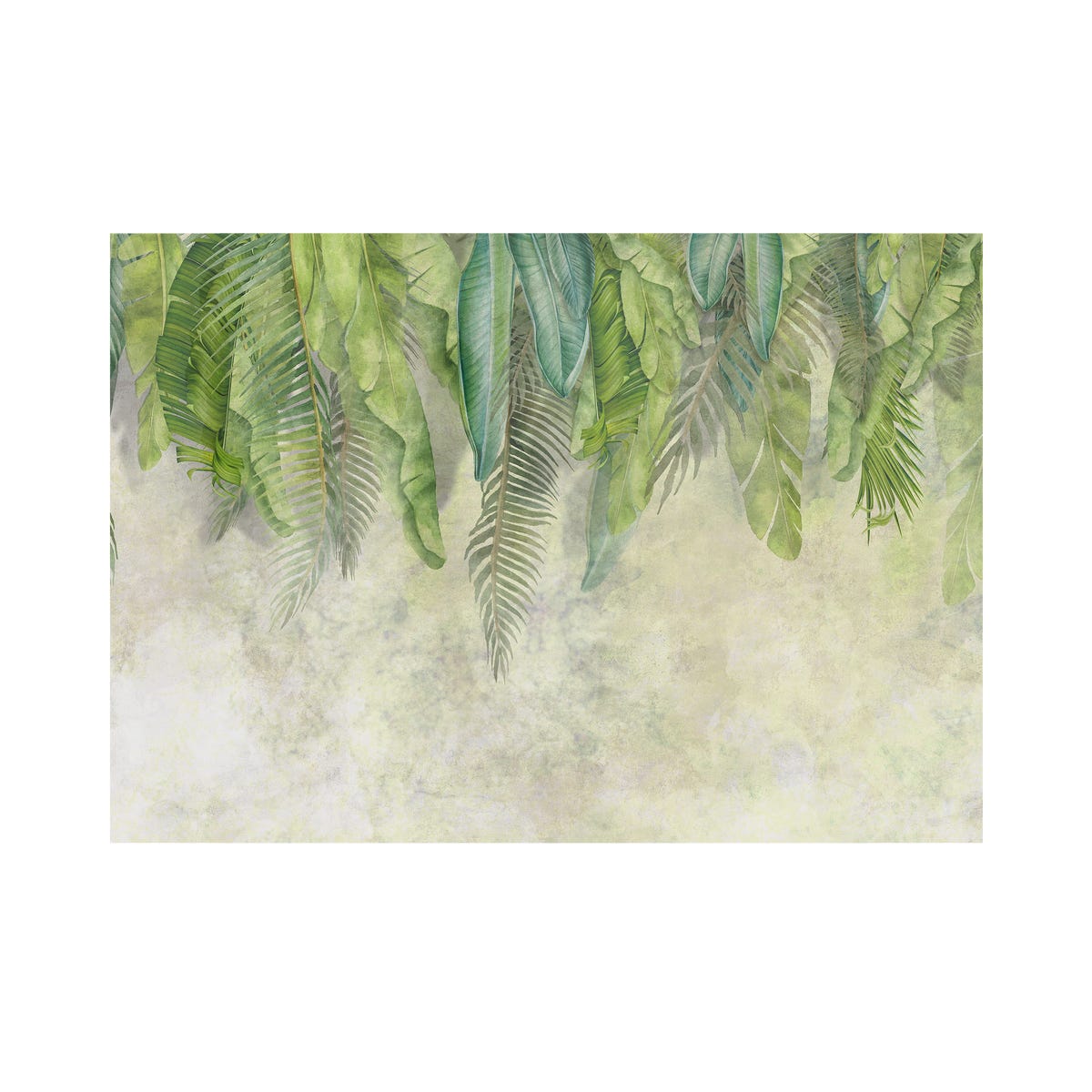 Mural Fresh Egzotyczne Liście 400 x 280 cm delikatna struktura