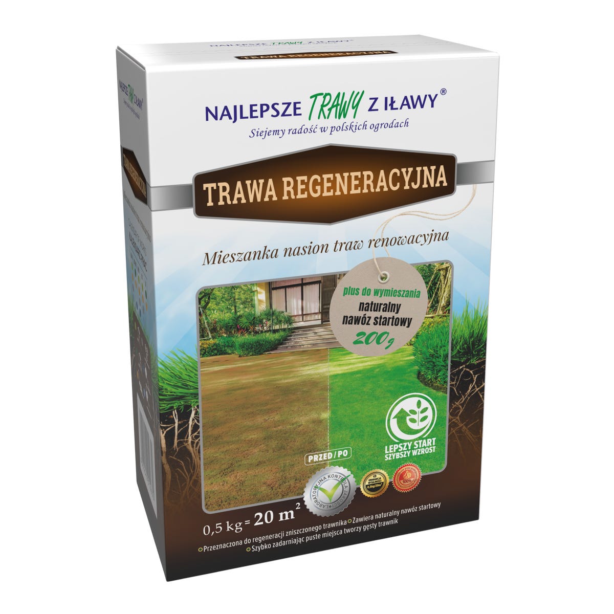Nasiona trawy renowacyjnej 0.5kg Najlepsze trawy z Iławy