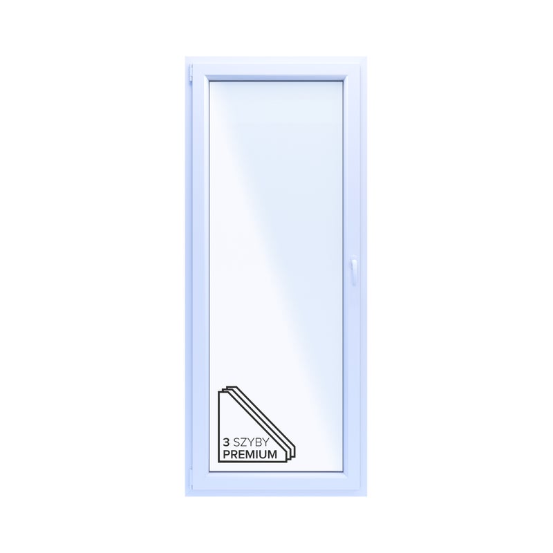 Okno PCV 3-szybowe balkonowe 85/OB4 białe 865x2095 mm otwierane do wewnątrz lewe Witraż