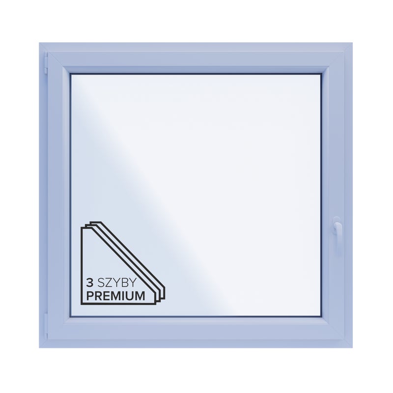 Okno PCV 3-szybowe fasadowe 85/O17 białe 1165x1135 mm otwierane do wewnątrz lewe Witraż