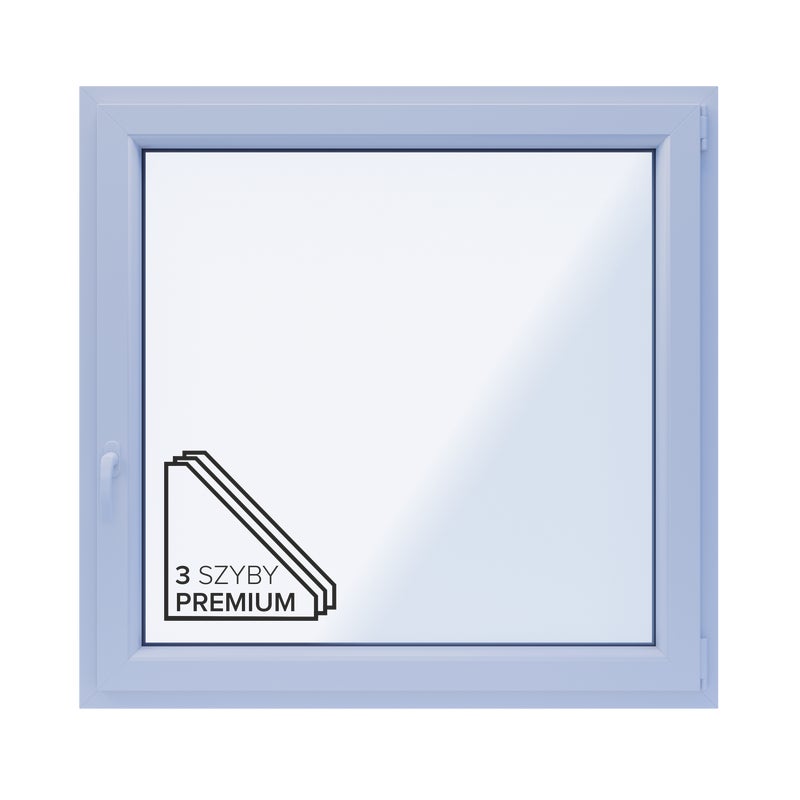 Okno PCV 3-szybowe fasadowe 85/O16 białe 1165x1135 mm otwierane do wewnątrz prawe Witraż