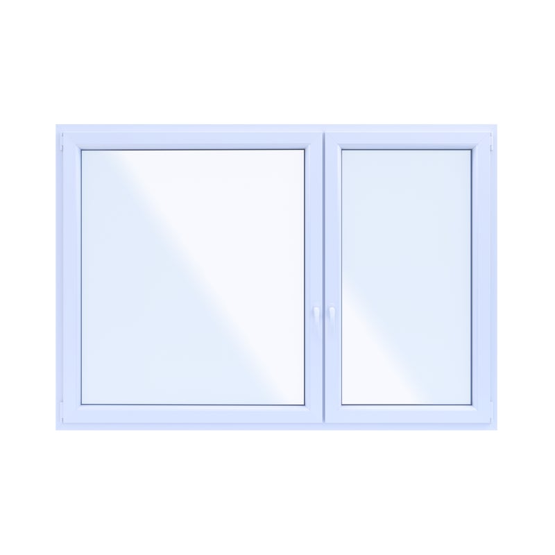 Okno PCV 2-szybowe fasadowe O38 białe 2065x1435 mm otwierane do wewnątrz prawe Witraż